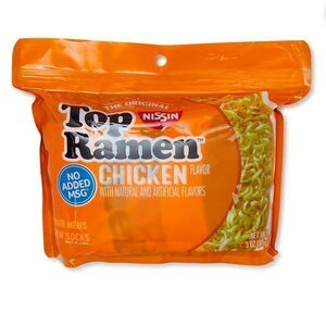 New Top Ramen Nissen Three (3) Pack Crew Socks w/Novelty Gift Packaging. Noodles
